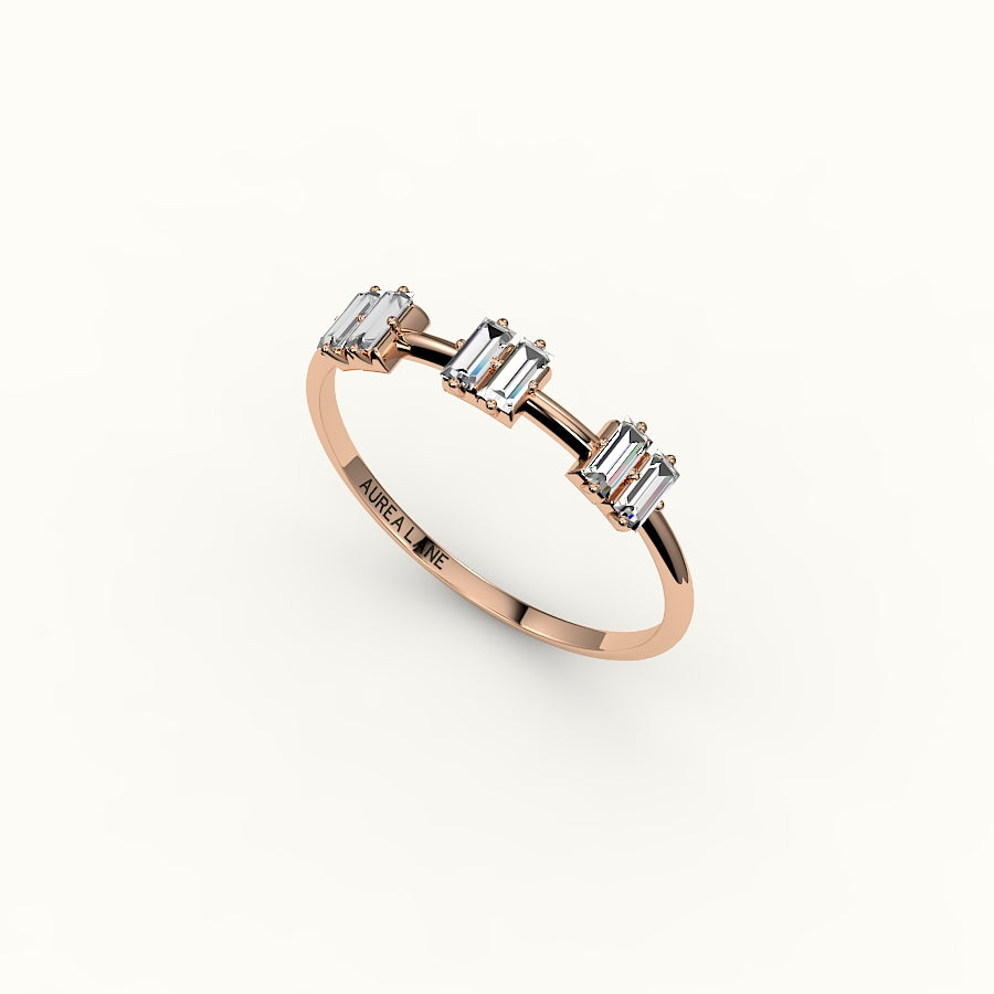 Skipped Baguette Diamond Band