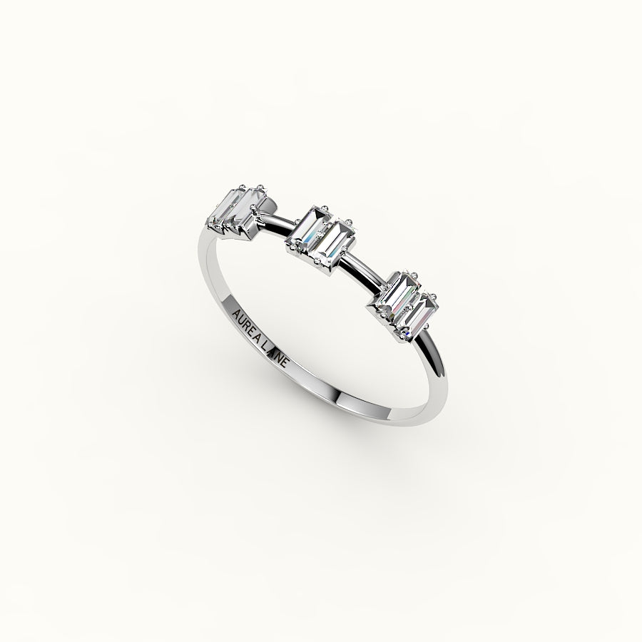 Skipped Baguette Diamond Band