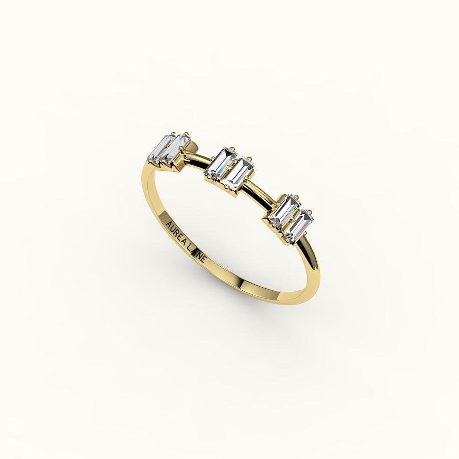 Skipped Baguette Diamond Band