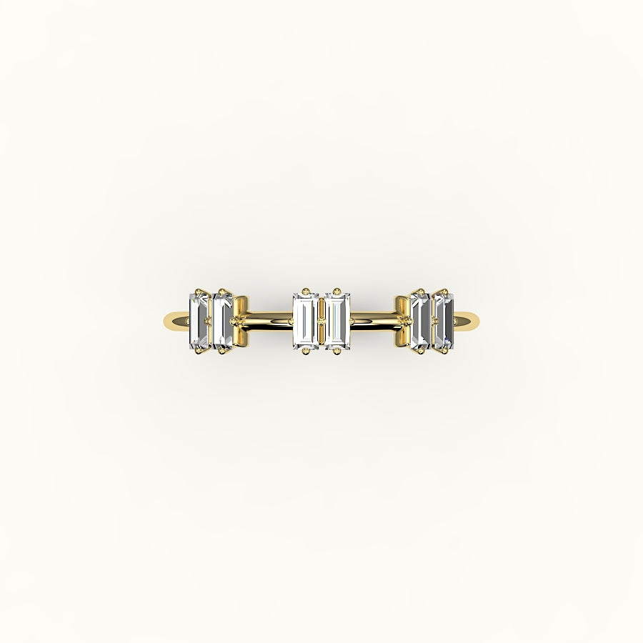 Skipped Baguette Diamond Band