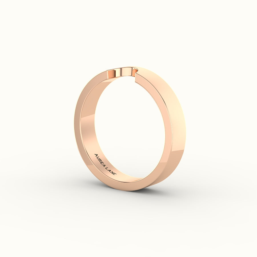 Classic Oval or Pear Cut Carved Wedding Band