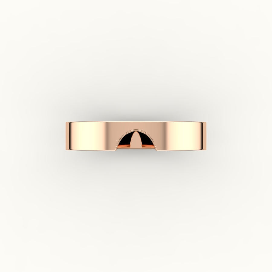Classic Oval or Pear Cut Carved Wedding Band