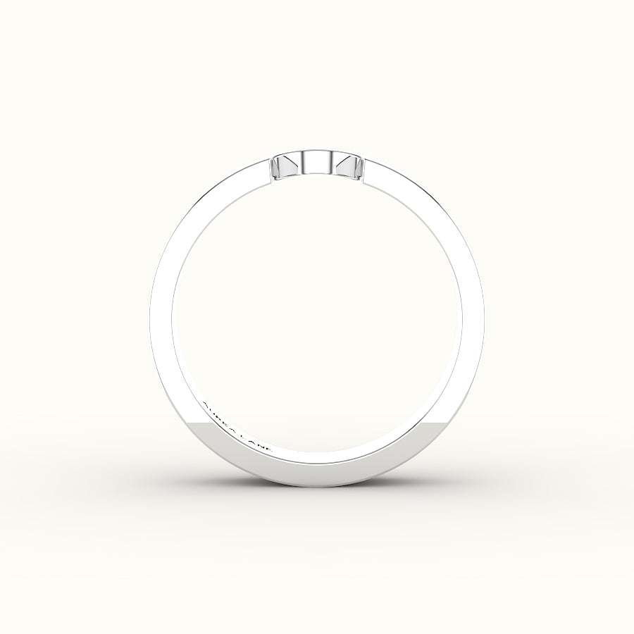 Classic Oval or Pear Cut Carved Wedding Band