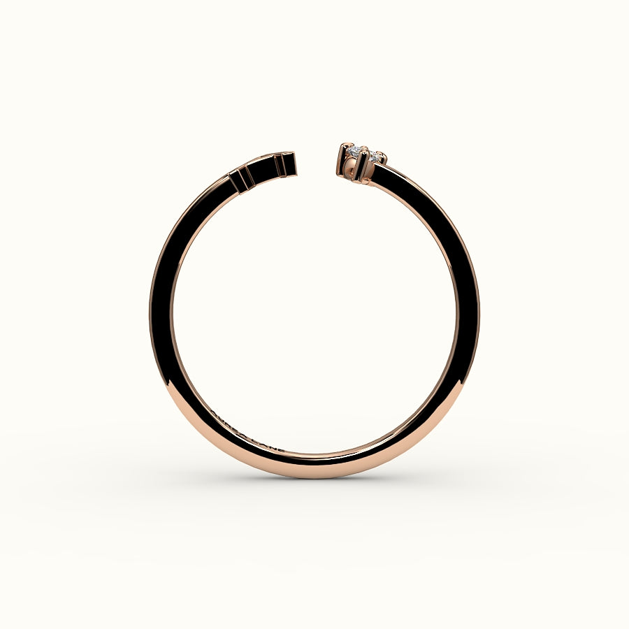Marquise Cut Initial and Diamond Ring