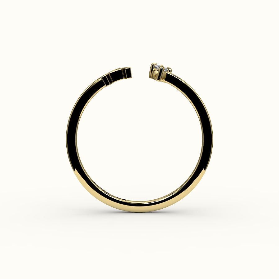 Marquise Cut Initial and Diamond Ring