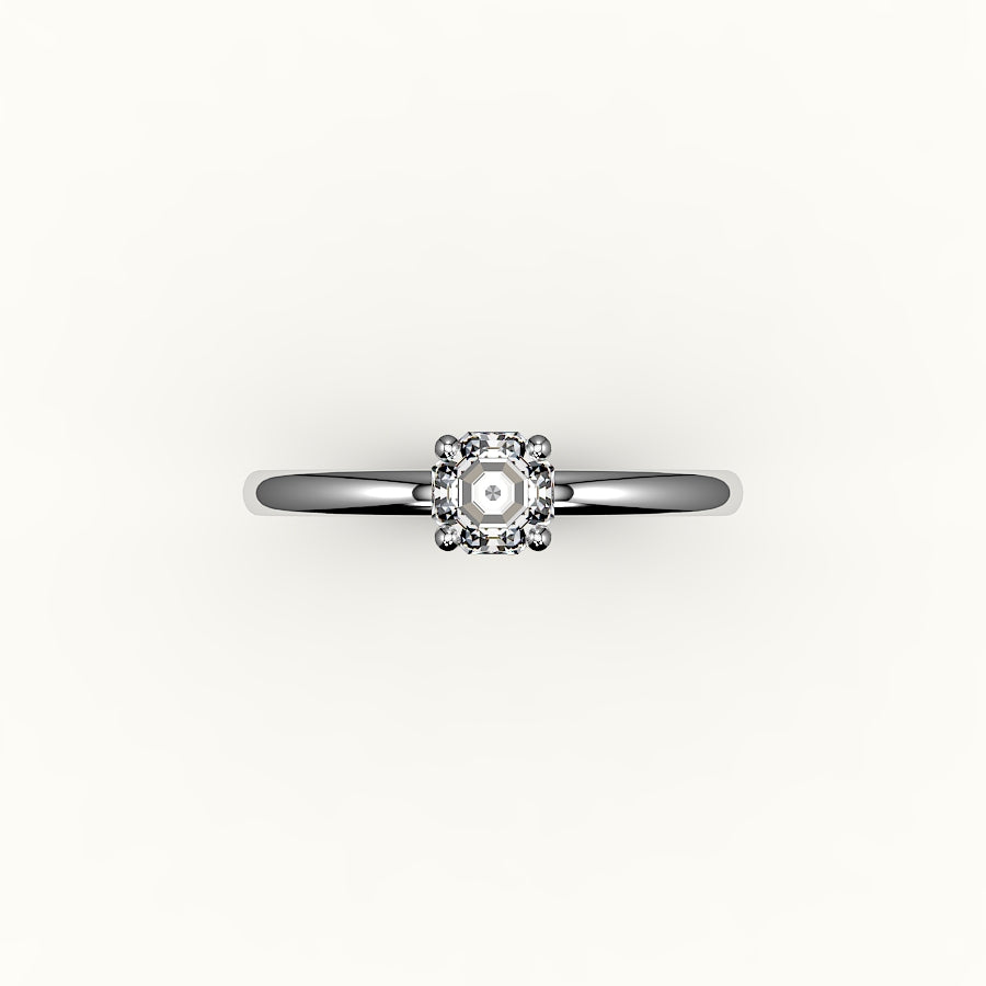 Classic Octagon Cut Solitaire Ring Setting