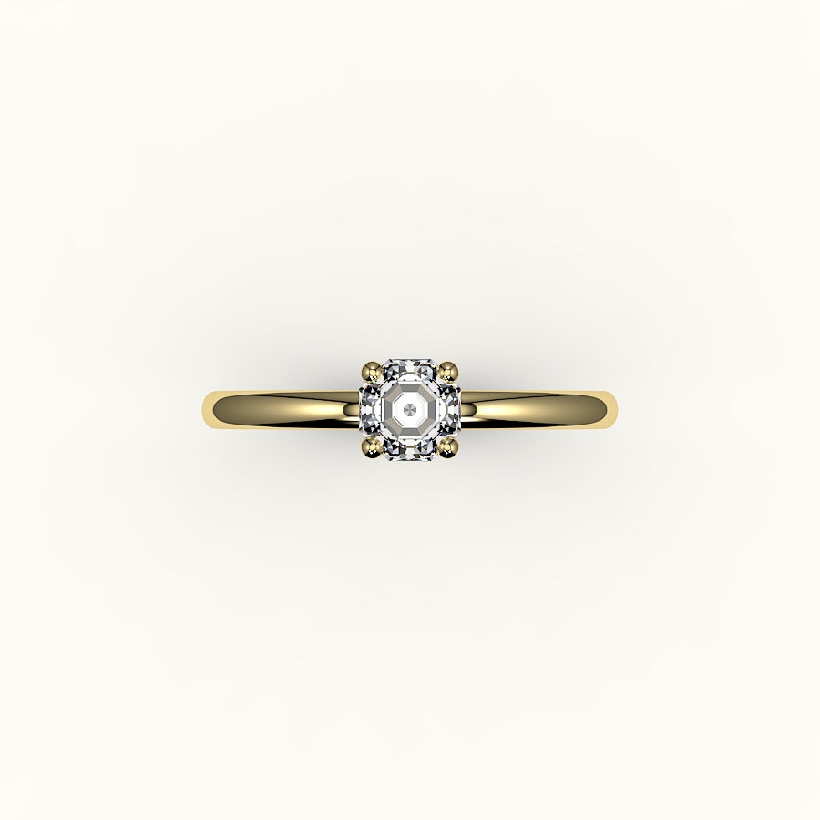 Classic Octagon Cut Solitaire Ring Setting
