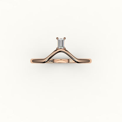 Baguette Cut V Diamond Curved Band