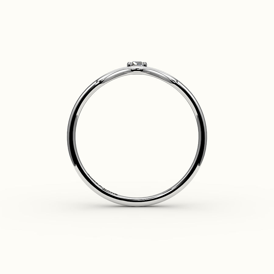 Baguette Cut V Diamond Curved Band