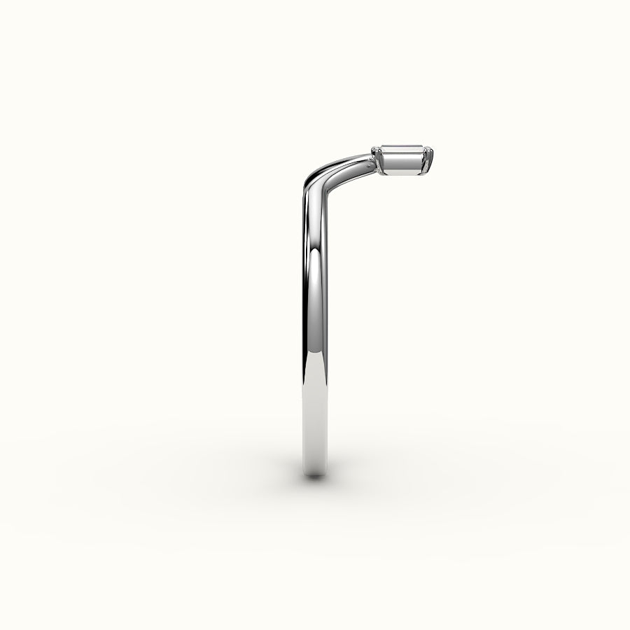 Baguette Cut V Diamond Curved Band