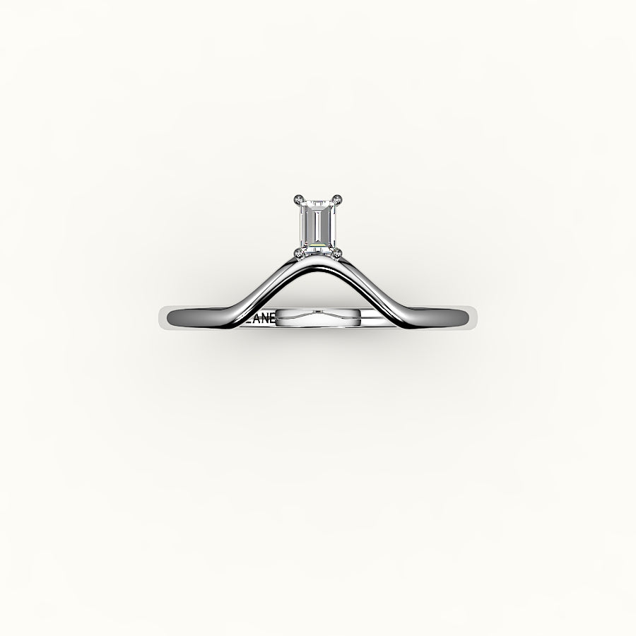 Baguette Cut V Diamond Curved Band