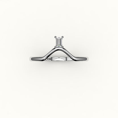 Baguette Cut V Diamond Curved Band