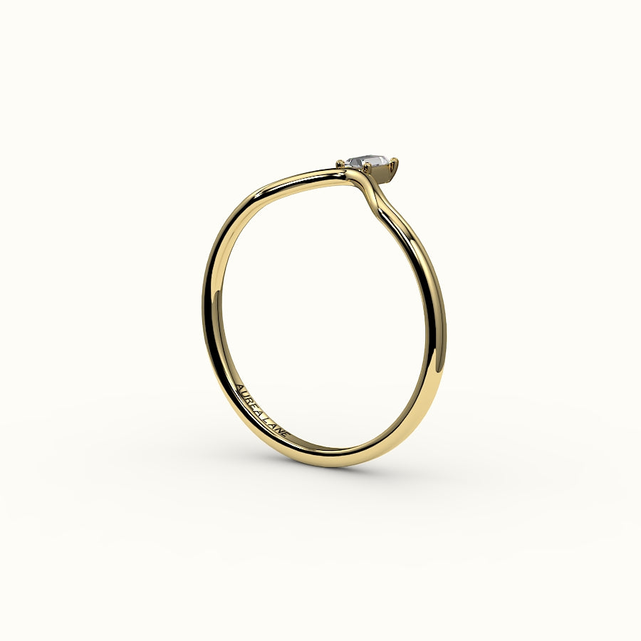 Baguette Cut V Diamond Curved Band