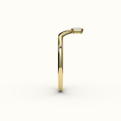 Baguette Cut V Diamond Curved Band