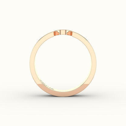Classic Oval or Pear Cut Carved Wedding Band
