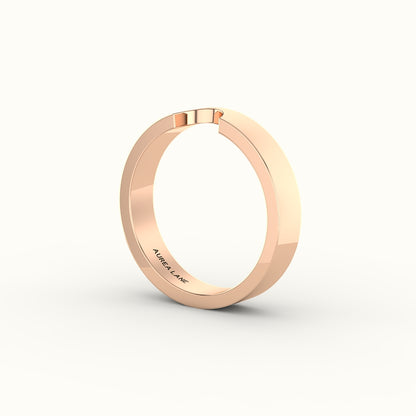 Classic Oval or Pear Cut Carved Wedding Band
