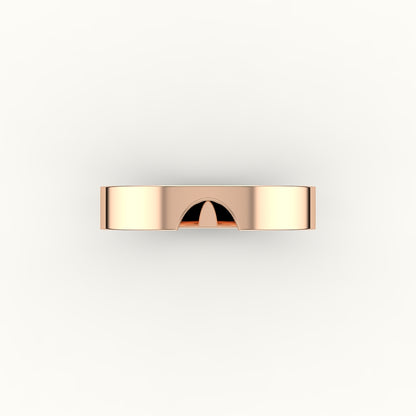Classic Oval or Pear Cut Carved Wedding Band