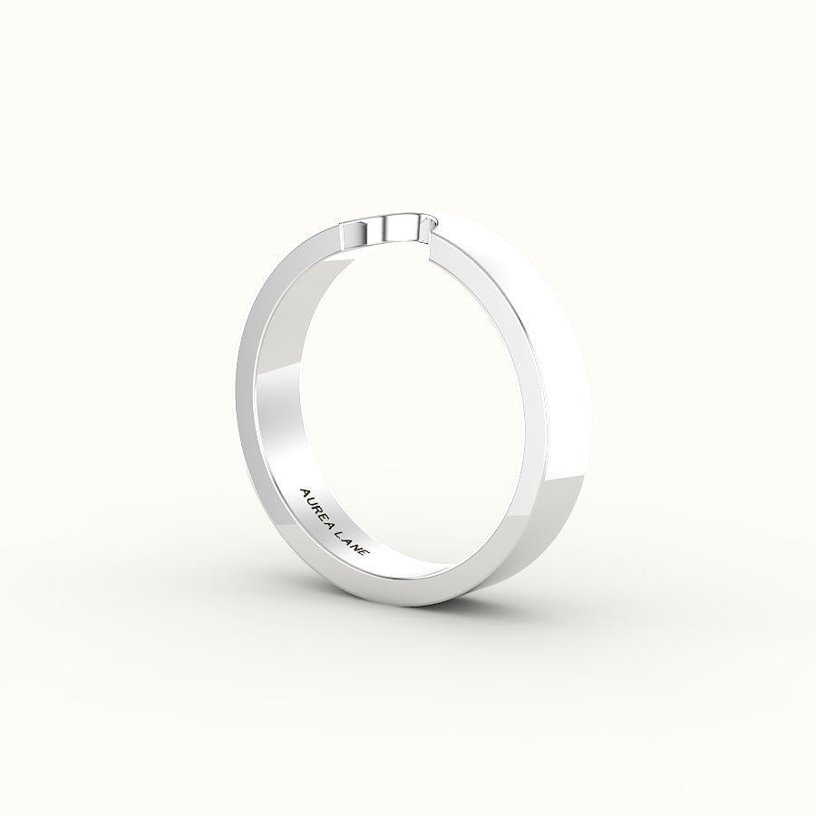 Classic Oval or Pear Cut Carved Wedding Band