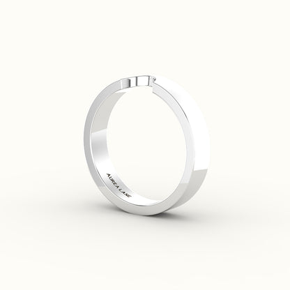 Classic Oval or Pear Cut Carved Wedding Band