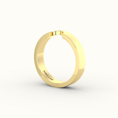 Classic Oval or Pear Cut Carved Wedding Band