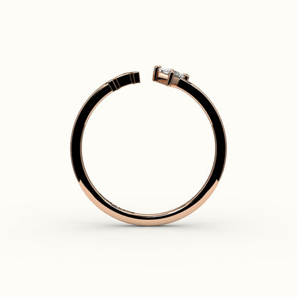 Compass Princess Cut Initial and Diamond Ring