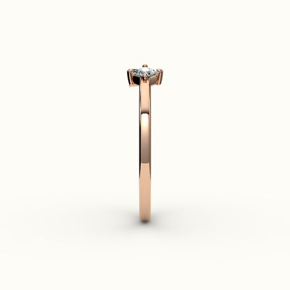 Compass Princess Cut Initial and Diamond Ring