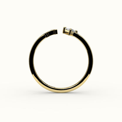 Compass Princess Cut Initial and Diamond Ring