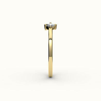 Compass Princess Cut Initial and Diamond Ring