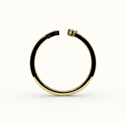 Marquise Cut Initial and Diamond Ring